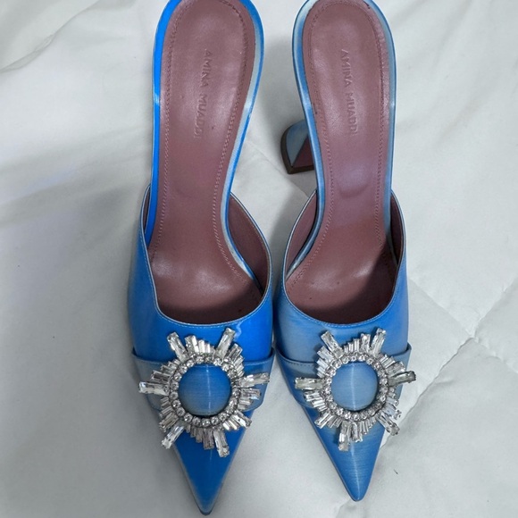 AMINA MUADDI
Begum Leather Mule Pumps Blue Like New worn once in a carpet. - Picture 2 of 12